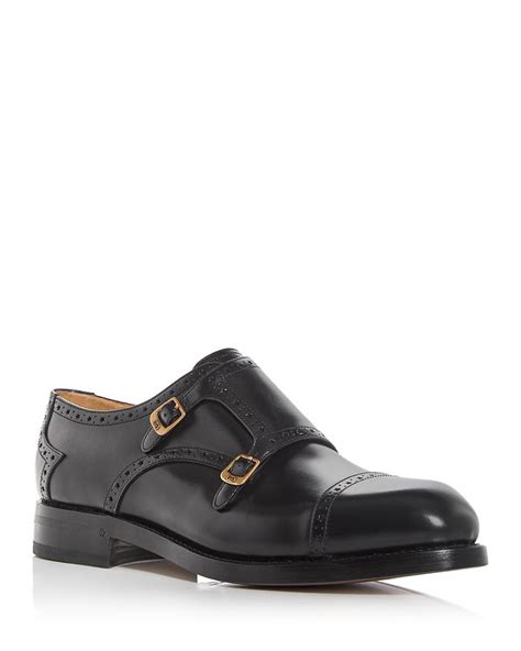 Gucci Men's Monk Strap Brogue Cap Toe Oxfords 